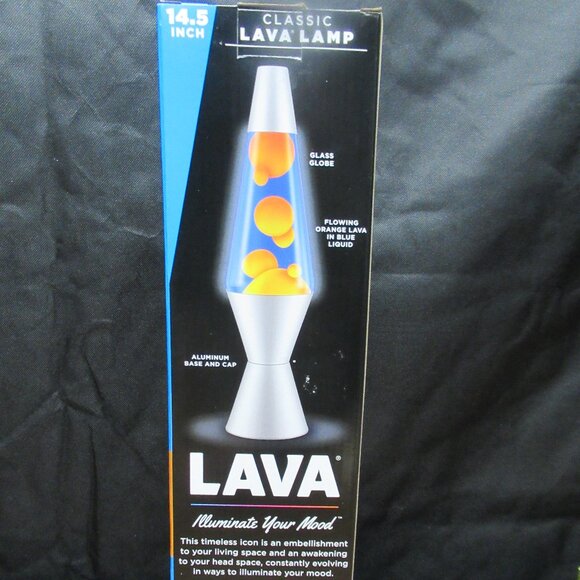 Classic Lava Lamp 14.5" Blue and Orange - Picture 5 of 6